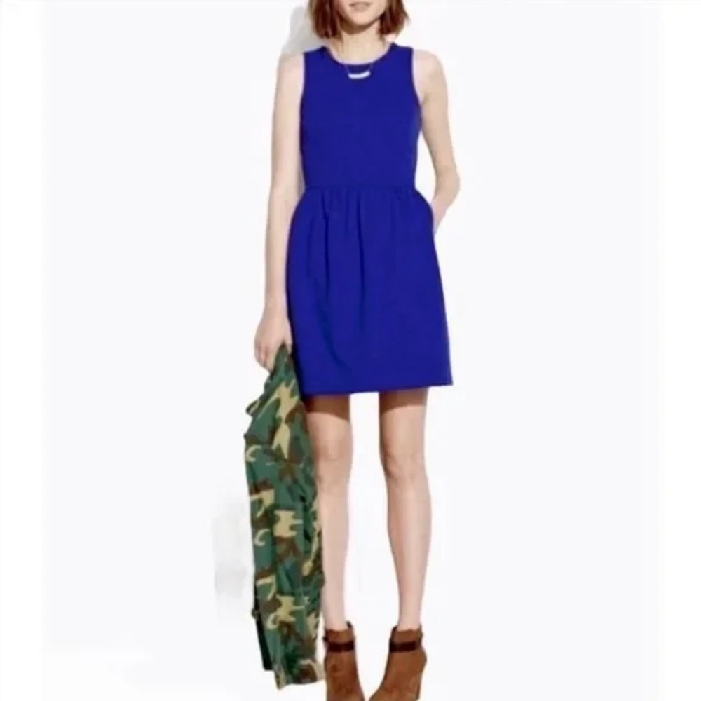 J. Crew Factory Daybreak Fit & Flare Blue Dress